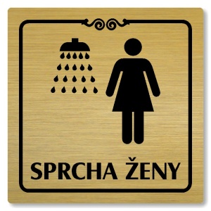Sprcha ženy, 100x100mm, zlatá, Texas